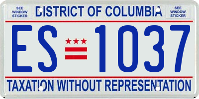 DC license plate ES1037