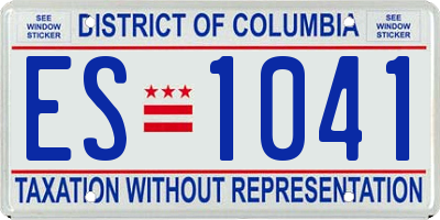 DC license plate ES1041