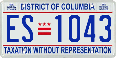 DC license plate ES1043