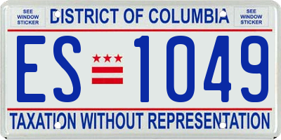 DC license plate ES1049