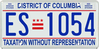 DC license plate ES1054