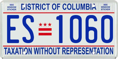 DC license plate ES1060