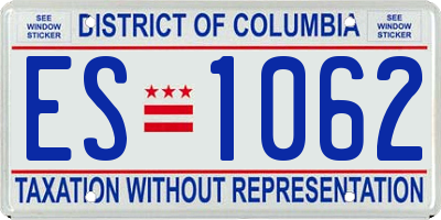 DC license plate ES1062