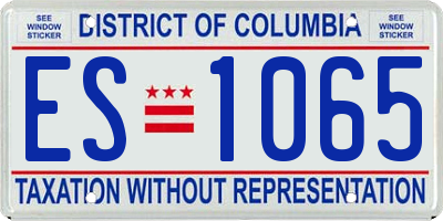 DC license plate ES1065