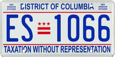 DC license plate ES1066