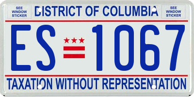 DC license plate ES1067