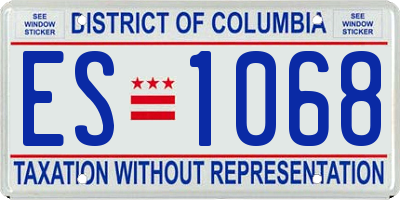 DC license plate ES1068