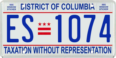 DC license plate ES1074