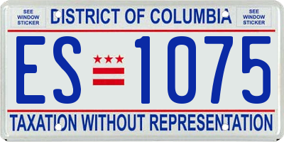 DC license plate ES1075