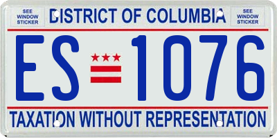 DC license plate ES1076