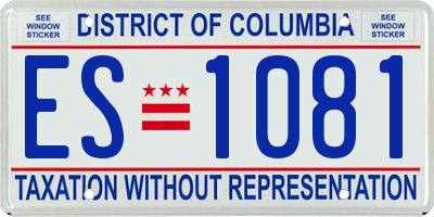 DC license plate ES1081
