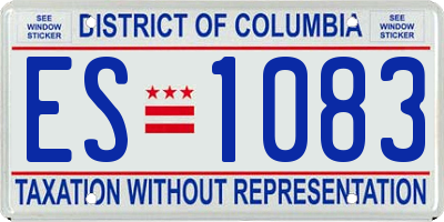 DC license plate ES1083