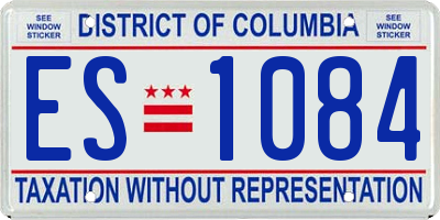 DC license plate ES1084