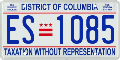 DC license plate ES1085