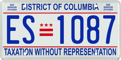 DC license plate ES1087