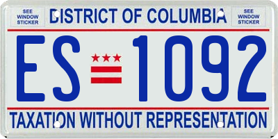 DC license plate ES1092