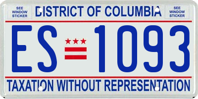 DC license plate ES1093