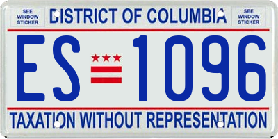 DC license plate ES1096