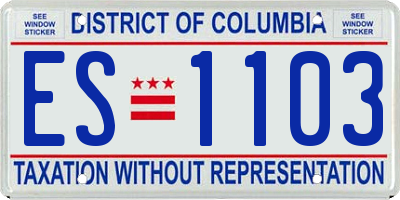 DC license plate ES1103