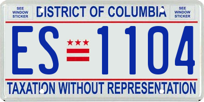 DC license plate ES1104