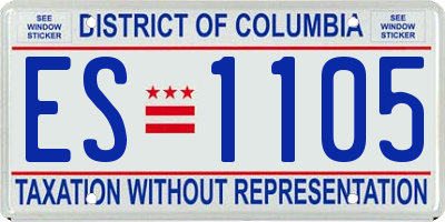 DC license plate ES1105
