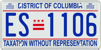 DC license plate ES1106