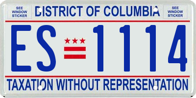 DC license plate ES1114