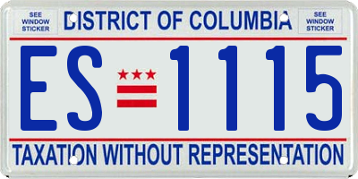 DC license plate ES1115