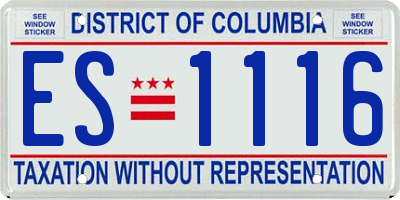DC license plate ES1116