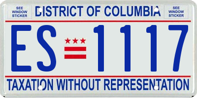 DC license plate ES1117