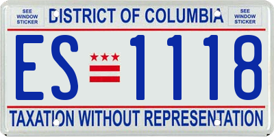 DC license plate ES1118