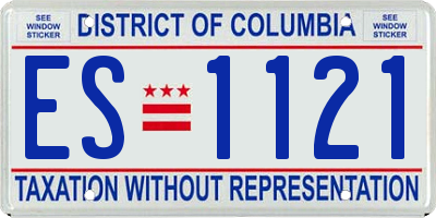 DC license plate ES1121