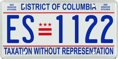 DC license plate ES1122