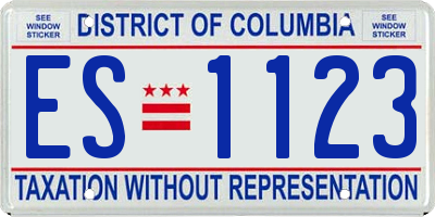 DC license plate ES1123