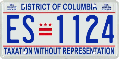 DC license plate ES1124
