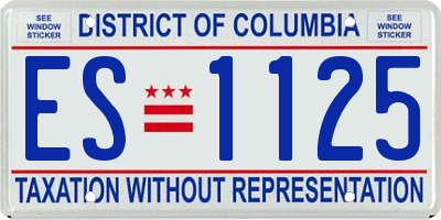 DC license plate ES1125