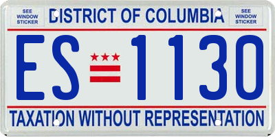 DC license plate ES1130