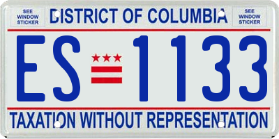 DC license plate ES1133