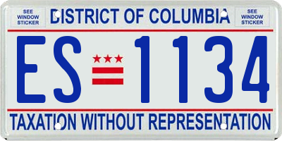 DC license plate ES1134