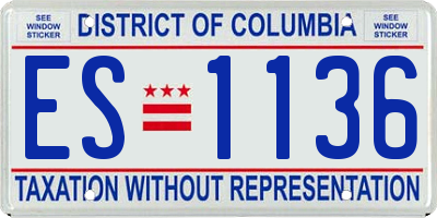 DC license plate ES1136