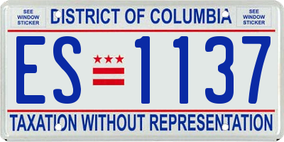 DC license plate ES1137