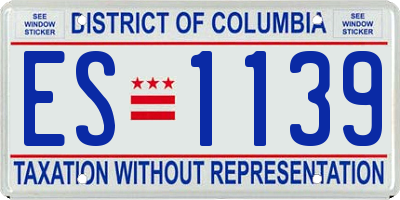 DC license plate ES1139