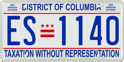 DC license plate ES1140