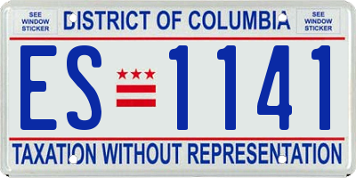 DC license plate ES1141