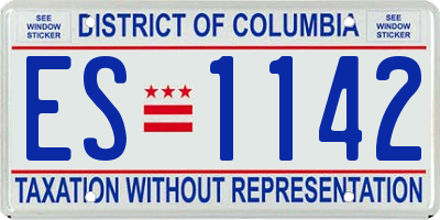 DC license plate ES1142