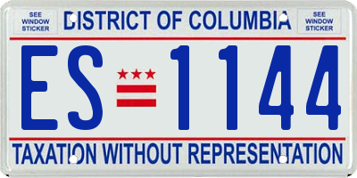 DC license plate ES1144