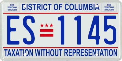DC license plate ES1145