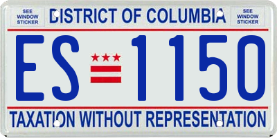 DC license plate ES1150