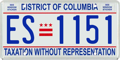 DC license plate ES1151