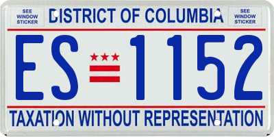 DC license plate ES1152